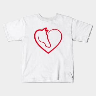 I love horses, heart with horse head Kids T-Shirt